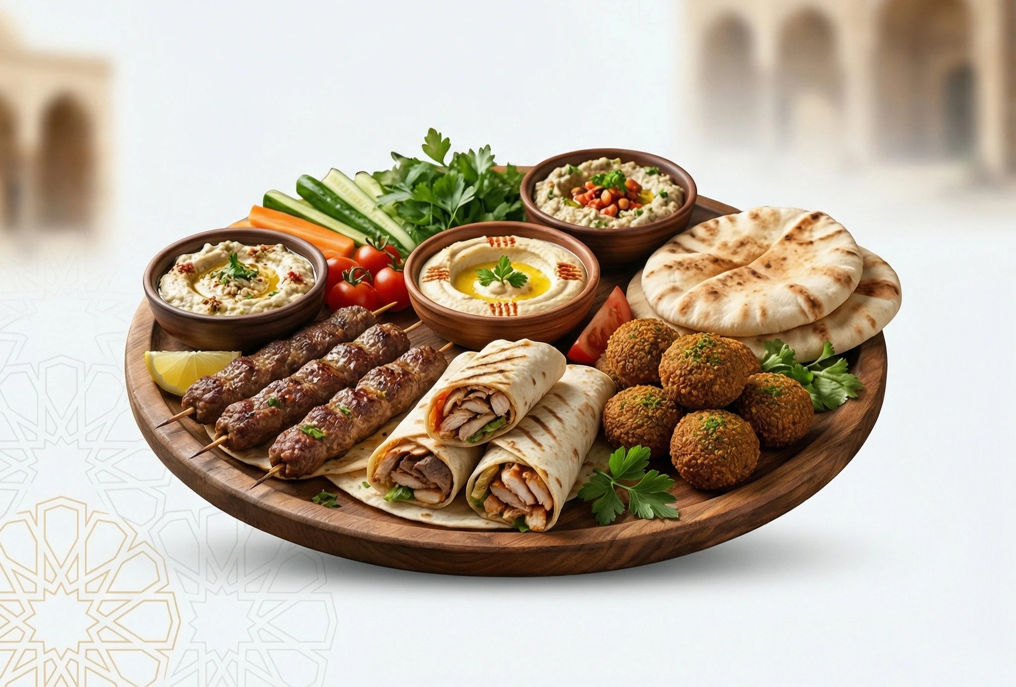 Signature Syrian dishes at Aleppo's House Restaurant - Shawarma and kebabs in Saskatoon